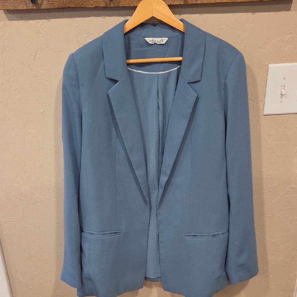 Eden Ruth Elegant Women's Blue Business Interview Blazer Sz Large